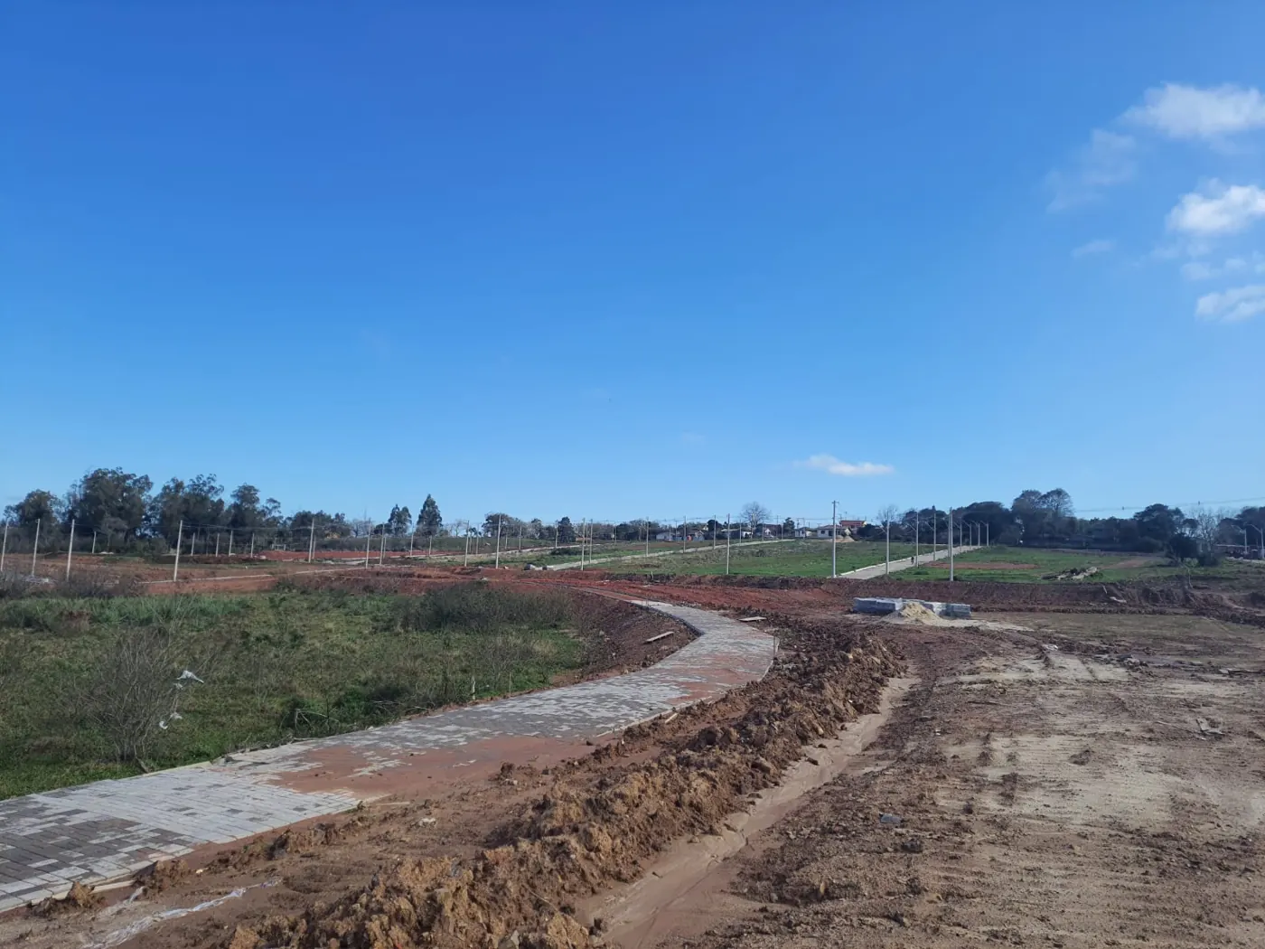 Registro de preparação de infraestrutura viária em área de obra